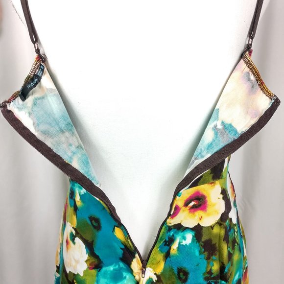 Maurices sleeveless green turqoiuse yellow flowers - Picture 5 of 10